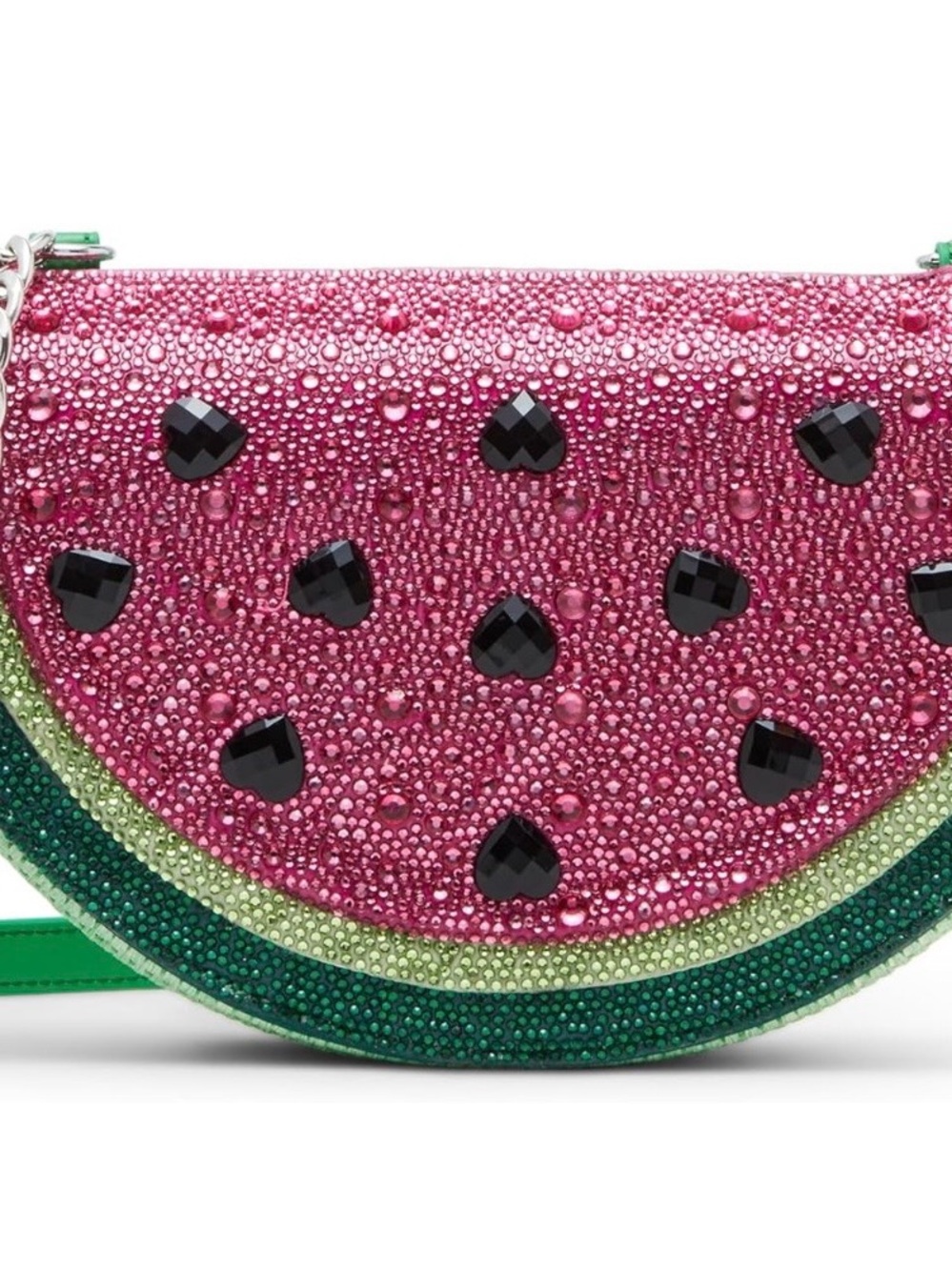 Betsey Johnson Pink and Green Crystal Watermelon Mini Crossbody